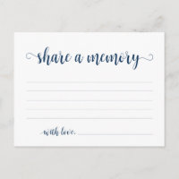 Funeral Service, Navy Blue, Share a memory Card