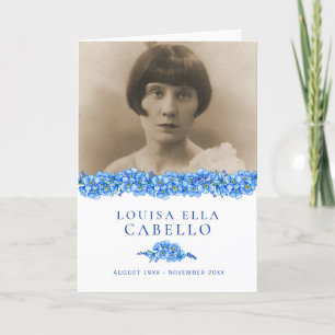Funeral service program blue forget-me-nots photos