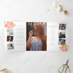 Funeral service program peach blossom photo