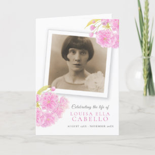 Funeral service program pink blossom photos