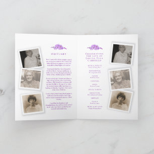 Funeral service program purple forget-me-not photo