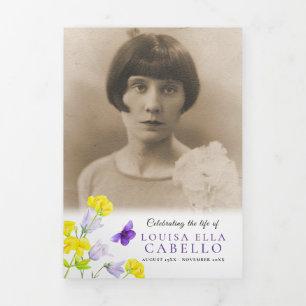 Funeral service program wildflower photo 6pp