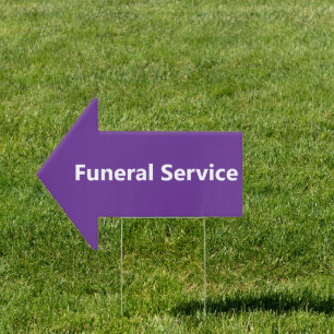Funeral Service Purple Directional Arrow Sign
