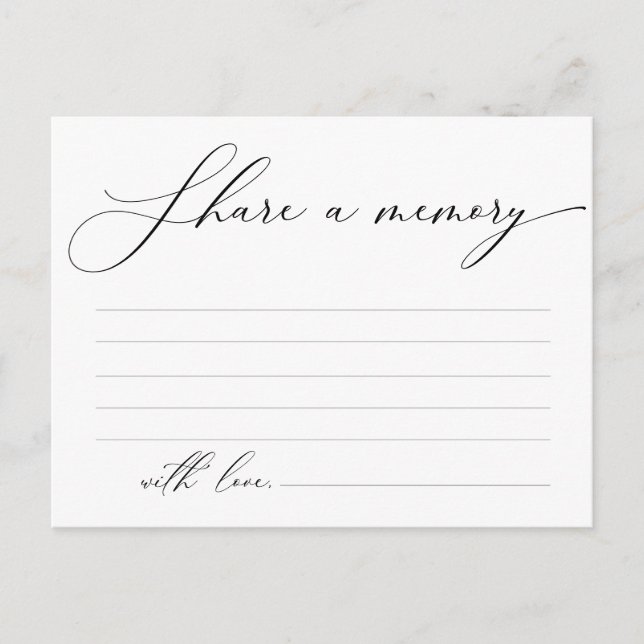 Funeral Service, Share a memory Card (Front)