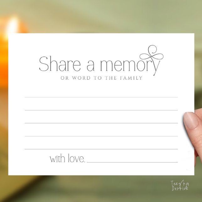 Funeral Service Share a memory Fairy Sympathy Card (Funeral Service Share a memory Fairy love Sympathy Card or word to the family in Dark Grey)