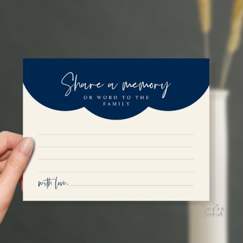 Funeral Service, Share a memory Memorial Card