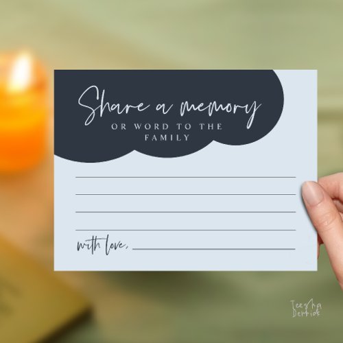 Funeral Service, Share a memory Memorial Card