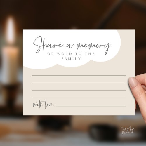 Funeral Service, Share a memory Memorial Card