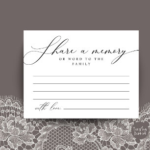 Funeral Service, Share a memory Memorial Card