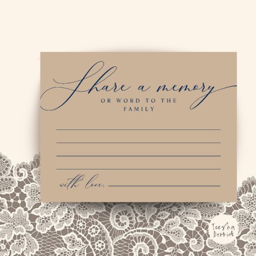 Funeral Service, Share a memory Memorial Card