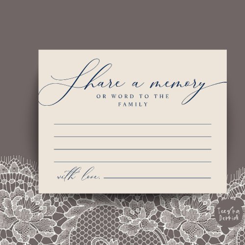 Funeral Service, Share a memory Memorial Card