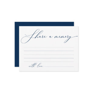 Funeral Service, Share a memory, Navy Blue Card