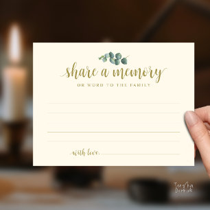 Funeral Service, Share a memory, Sympathy Card