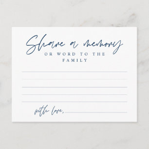 Funeral Service, Share a memory, Word Family Card