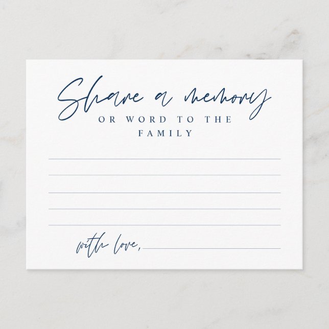 Funeral Service, Share a memory, Word Family Card (Front)