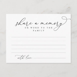 Funeral Service, Share a memory, Word Family Card