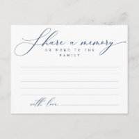 Funeral Service, Share a memory, Word Family Card