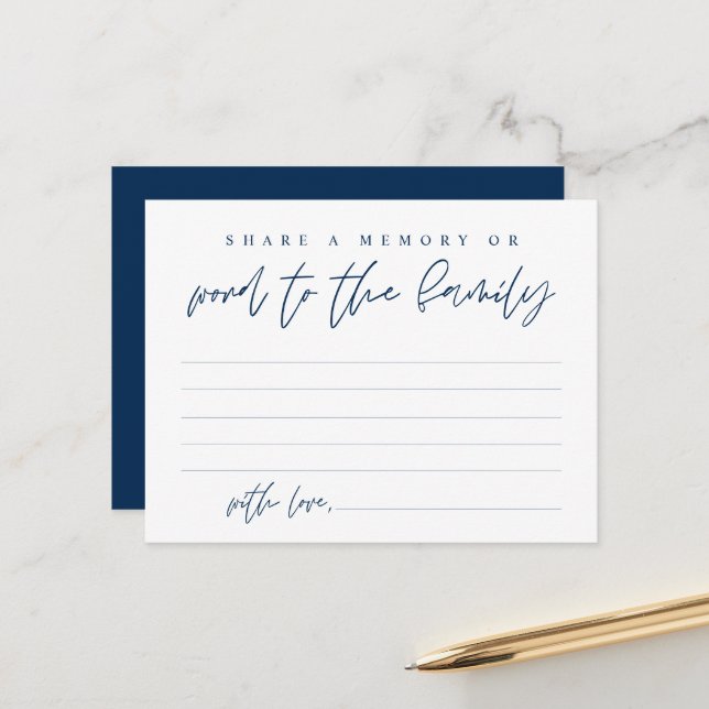 Funeral Service, Share a memory, Word Family Card (Front/Back In Situ)