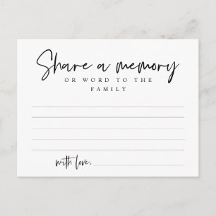 Funeral Service, Share a memory, Word Family Card
