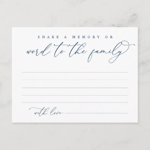 Funeral Service, Share a memory, Word Family Card