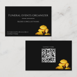 Funeral services autumn leaves business card