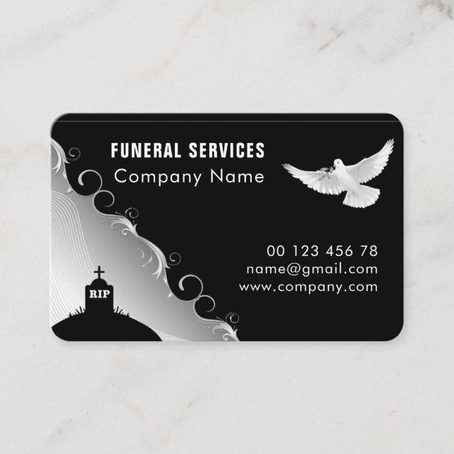 Funeral services business card (Front)