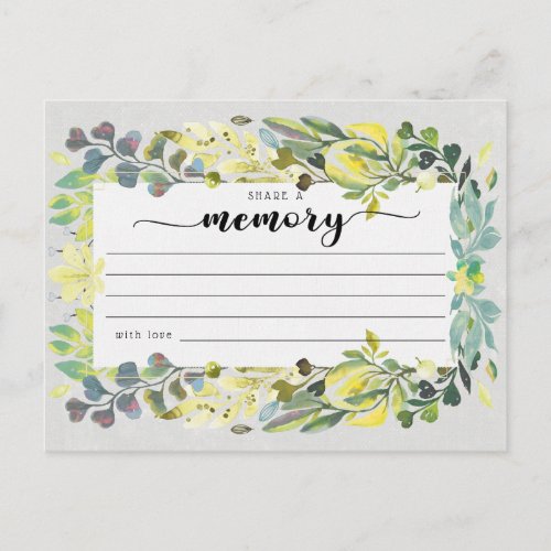 Funeral Share a Memory Condolences Card