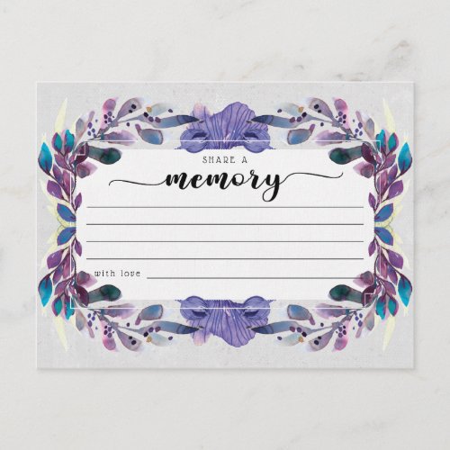 Funeral Share a Memory Condolences Card