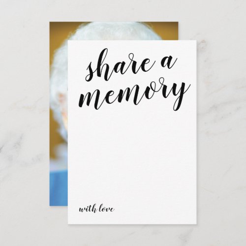 Funeral Share a Memory  Photo Memorial Invitation