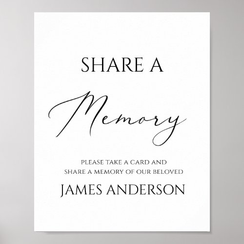 Funeral Share a Memory Sign