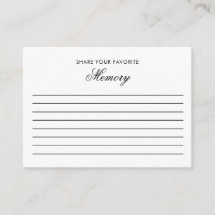 Funeral Share Your Memory Memorial Minimal Enclosure Card