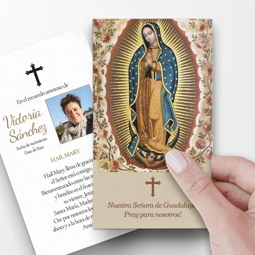 Funeral Spanish Guadalupe Prayer Sympathy Cards