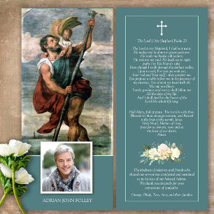 Funeral St Christopher Memorial Thank You Card
