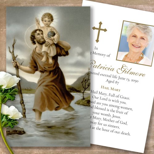 Funeral St Christopher Prayer Sympathy Cards