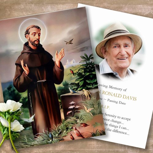 Funeral St Francis of Assisi Sympathy Prayer Card