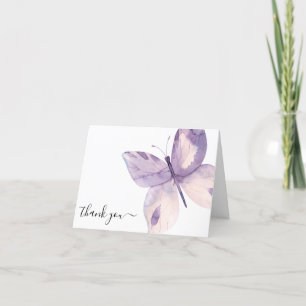 Funeral Sympathy Butterfly Photo Letterpress Thank You Card