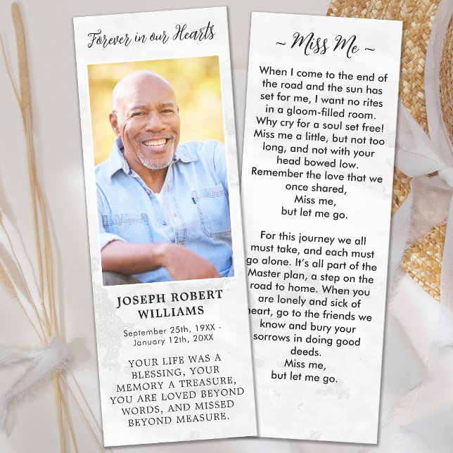 Funeral Sympathy Custom Photo Memorial Prayer Card Bookmarks (Creator Uploaded)