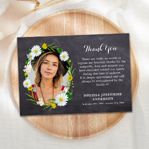 Funeral Sympathy Custom Picture Floral Memorial Thank You Card