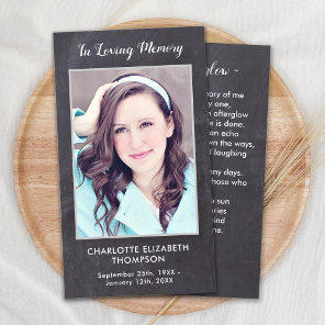 Funeral Sympathy Memorial Prayer Card Photo Slate