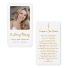 Funeral Sympathy Memorial Prayer Remembrance Cards