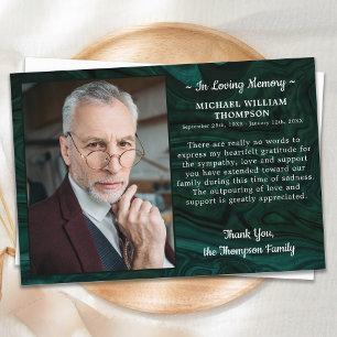 Funeral Sympathy Personalized Photo Memorial Thank You Card