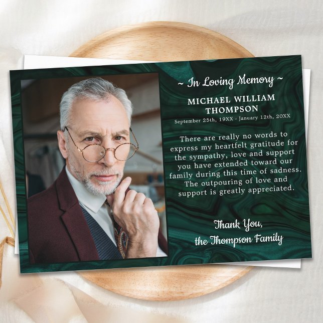 Funeral Sympathy Personalized Photo Memorial Thank You Card (Creator Uploaded)