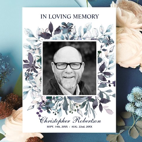 Funeral Sympathy Poem Prayer Thank You | Blue