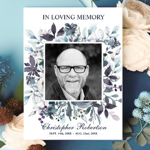 Funeral Sympathy Poem Prayer Thank You   Blue Card