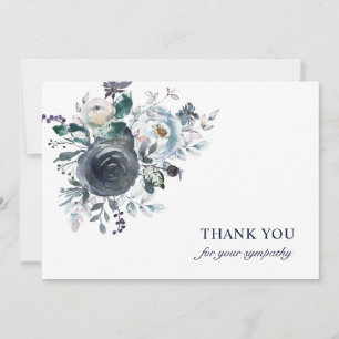 Funeral Sympathy Thank You Blue Watercolor Floral