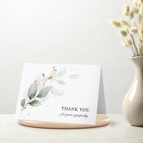 Funeral Sympathy Thank You Botanical Foliage Green
