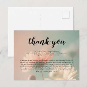 Funeral Sympathy Thank You Card
