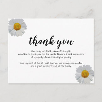 Funeral Sympathy Thank you Card