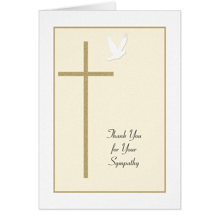 Funeral Sympathy Thank You Card    Cross & Dove