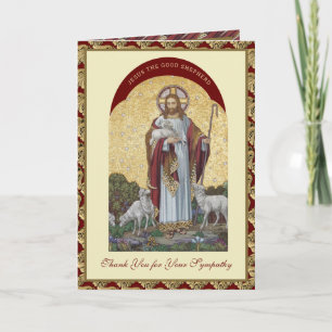 Funeral Sympathy Thank You Jesus Good Shepherd Card
